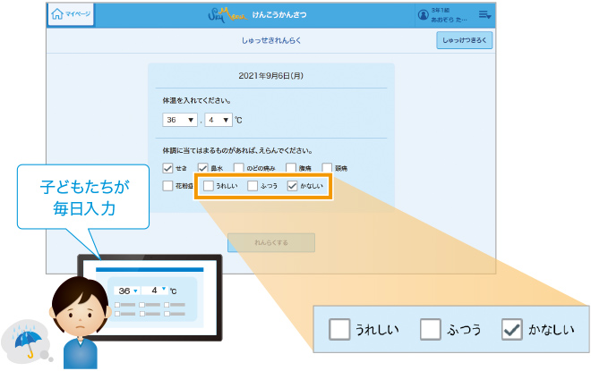 健康観察画面イメージ