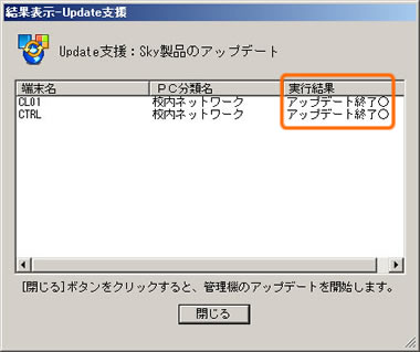 結果表示ーUpdate支援