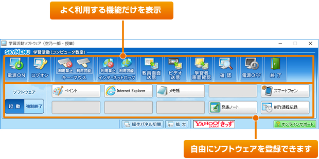 かんたん操作パネル画面