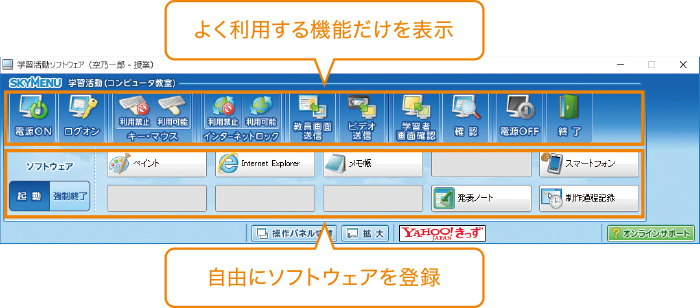 かんたん操作パネル画面