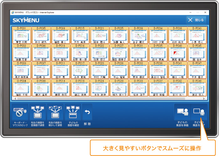 タブレットリモコンスムーズに操作イメージ図