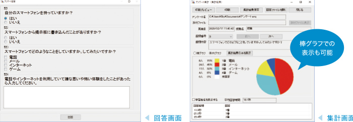 回答画面・集計画面